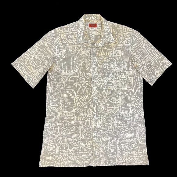 Missoni VTG Orange Tag Mens Short Sleeve Button Up Shirt Italy 48 AS IS Stains L - Picture 1 of 5